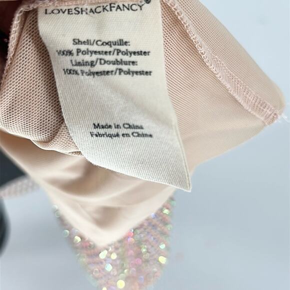 LoveShackFancy Calvert Beaded Crystal Embellished Mesh Maxi Dress Size 4 - Picture 13 of 13